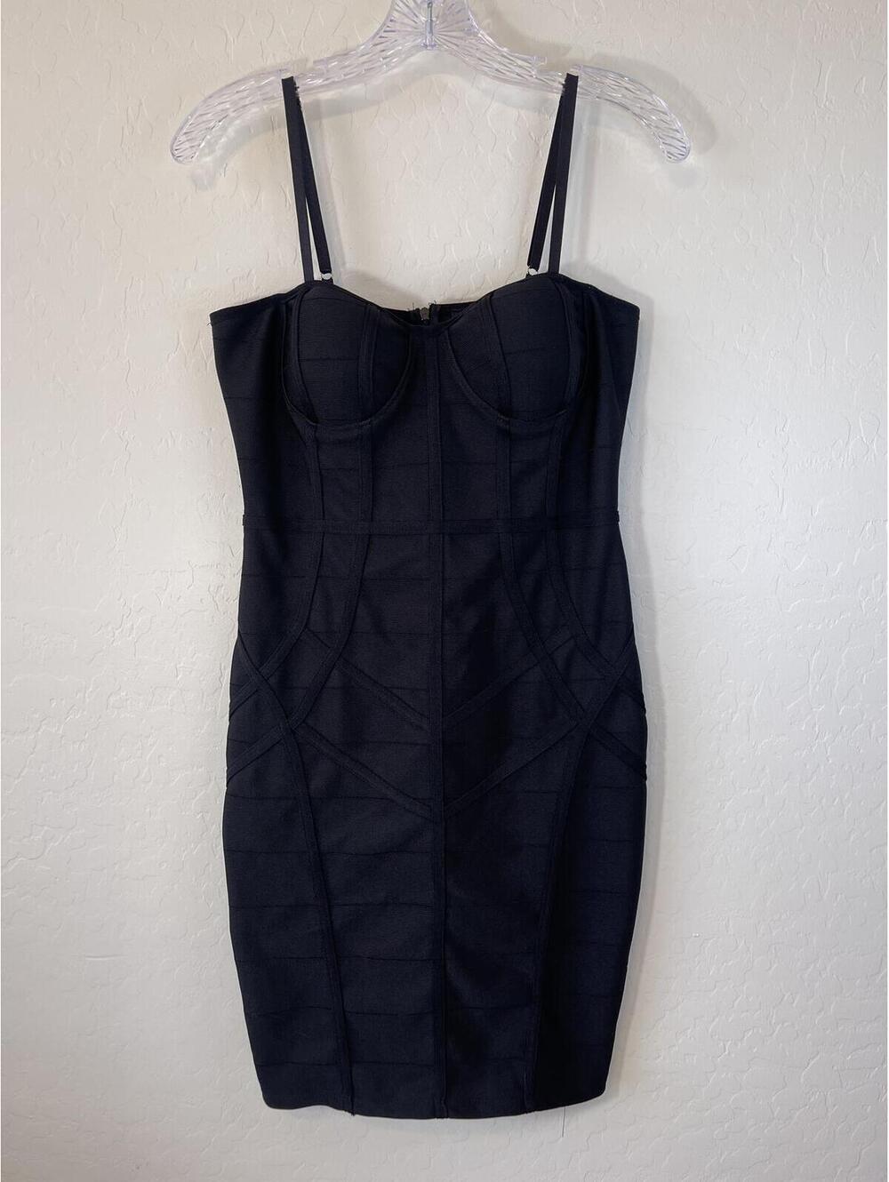 Haute Monde Black Bodycon Dress with Adjustable Straps